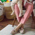 Pink suede with grey trim-2